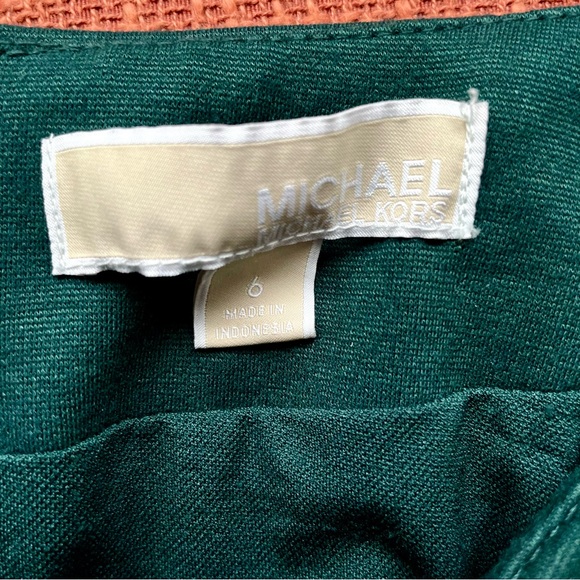 Michael Kors Exposed Zip Knit Pencil Mini Skirt In Pine Green Size 6 EUC - Picture 3 of 7